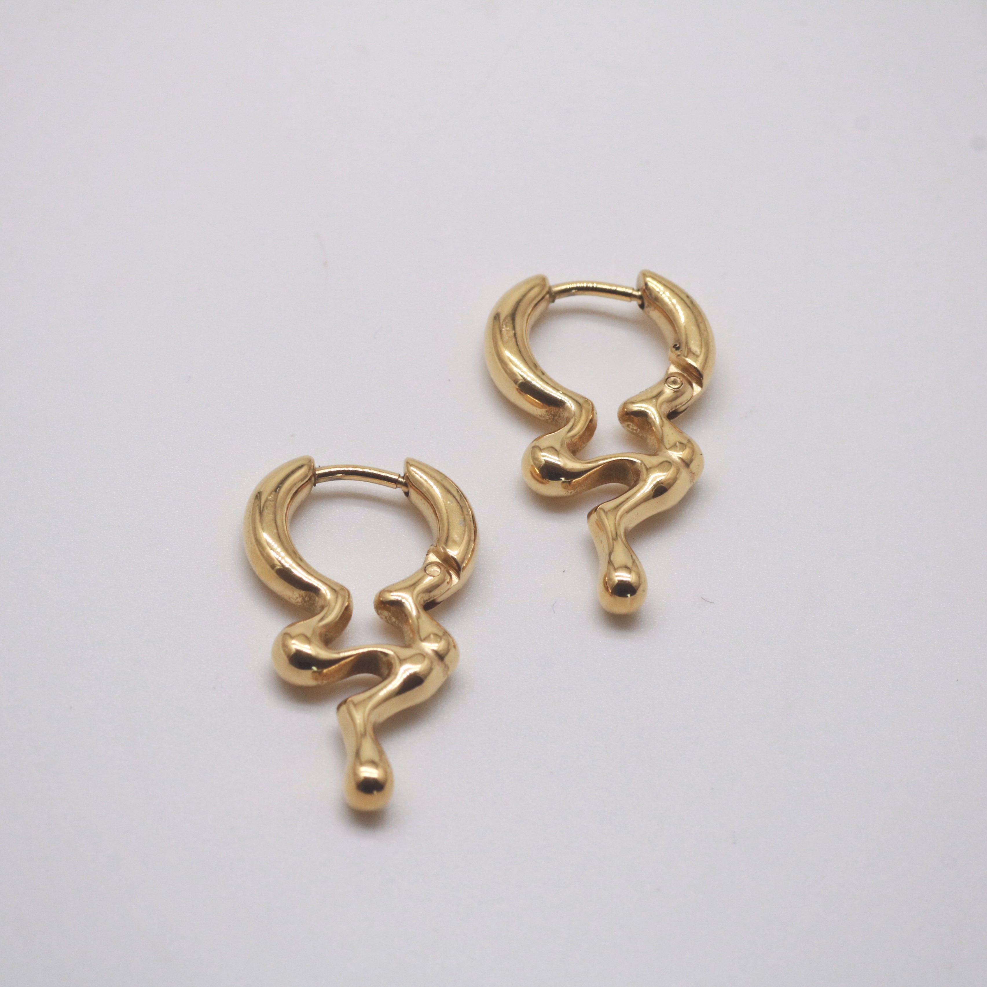 Meideya Jewelry gold dripping hoop earrings