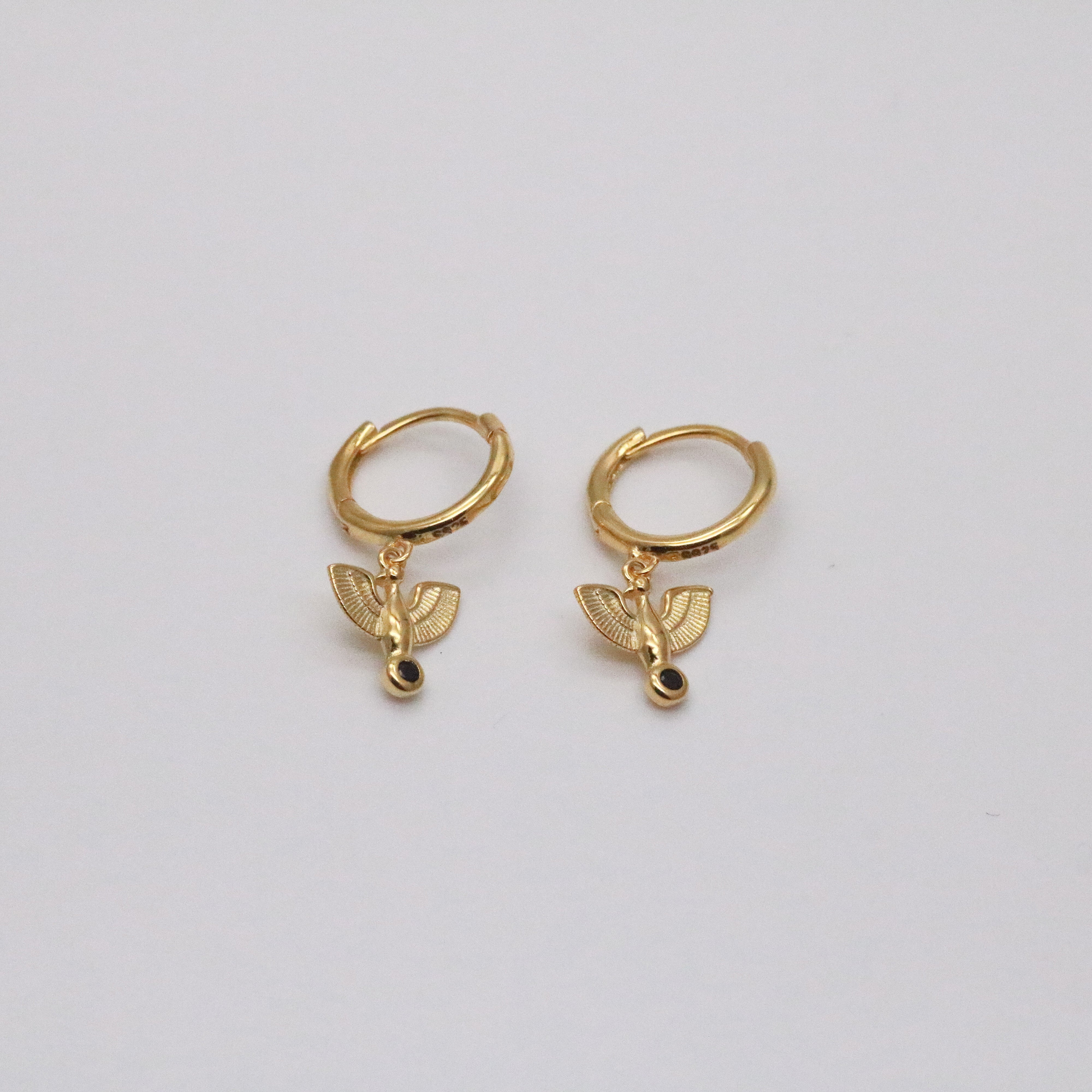 Meideya Jewelry - Eagle hoop earrings in 18k gold