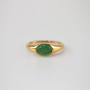 Green Cats Eye Gemstone Ring - Meideya Jewelry