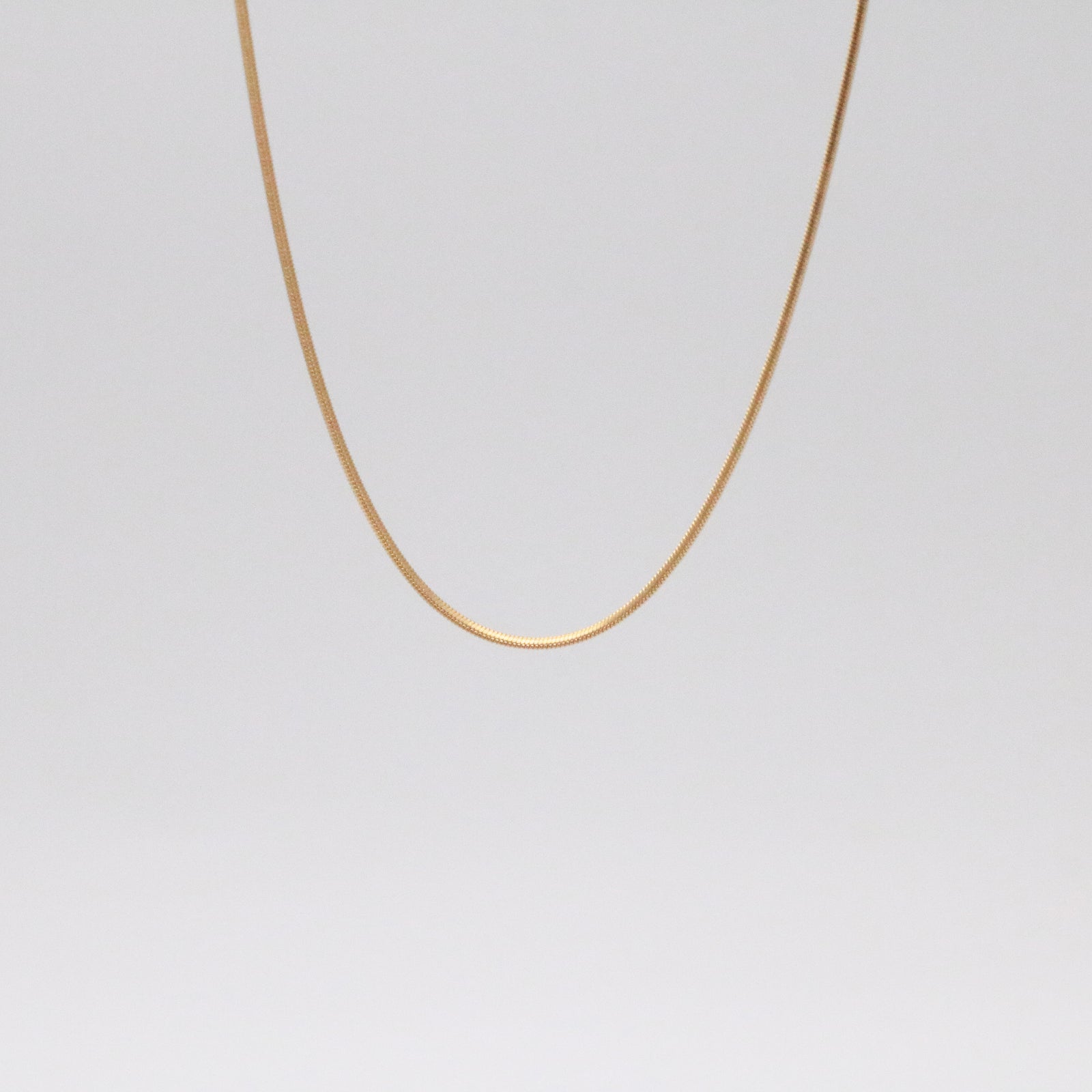 Shimmer thin gold chain necklace