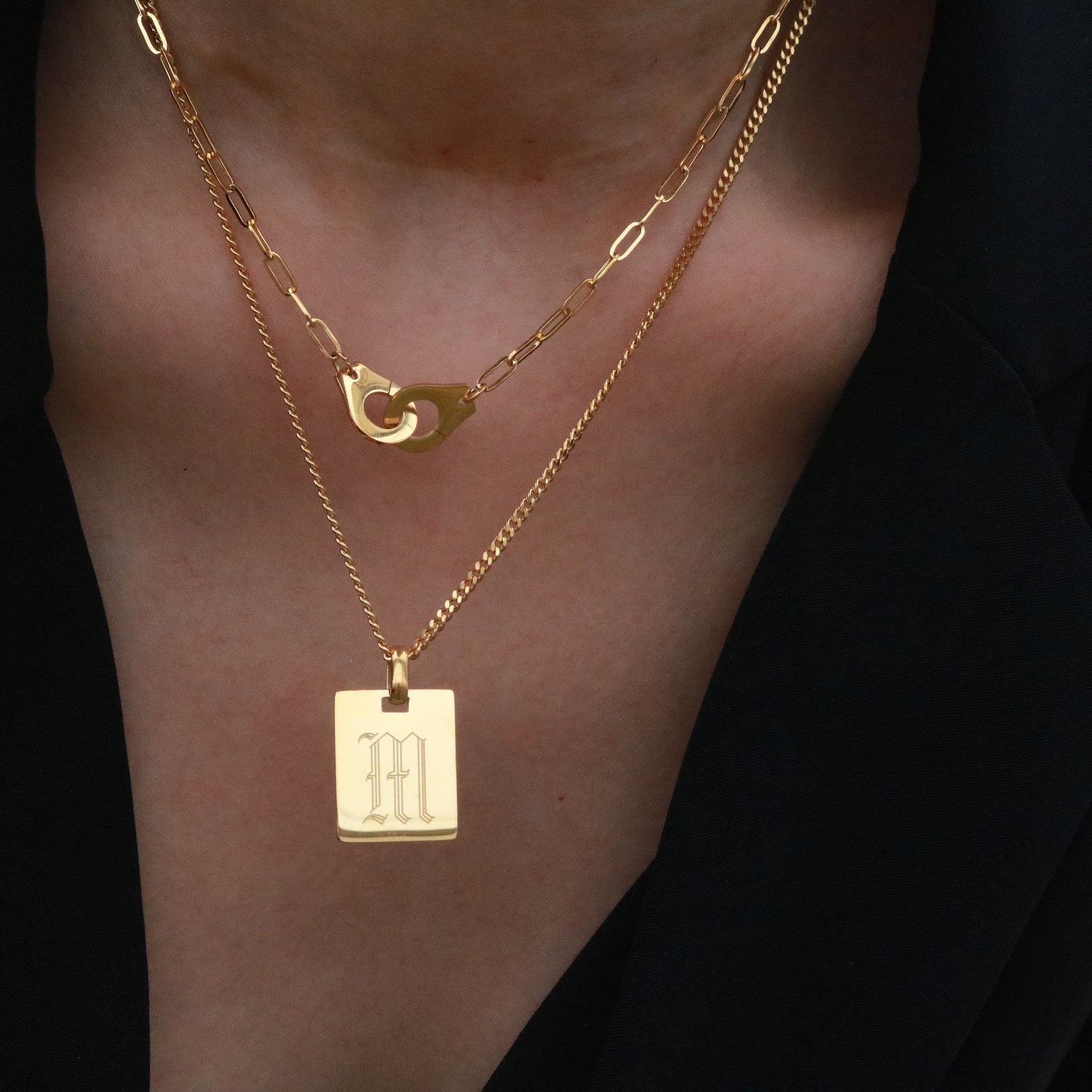 Gold plated layered necklace