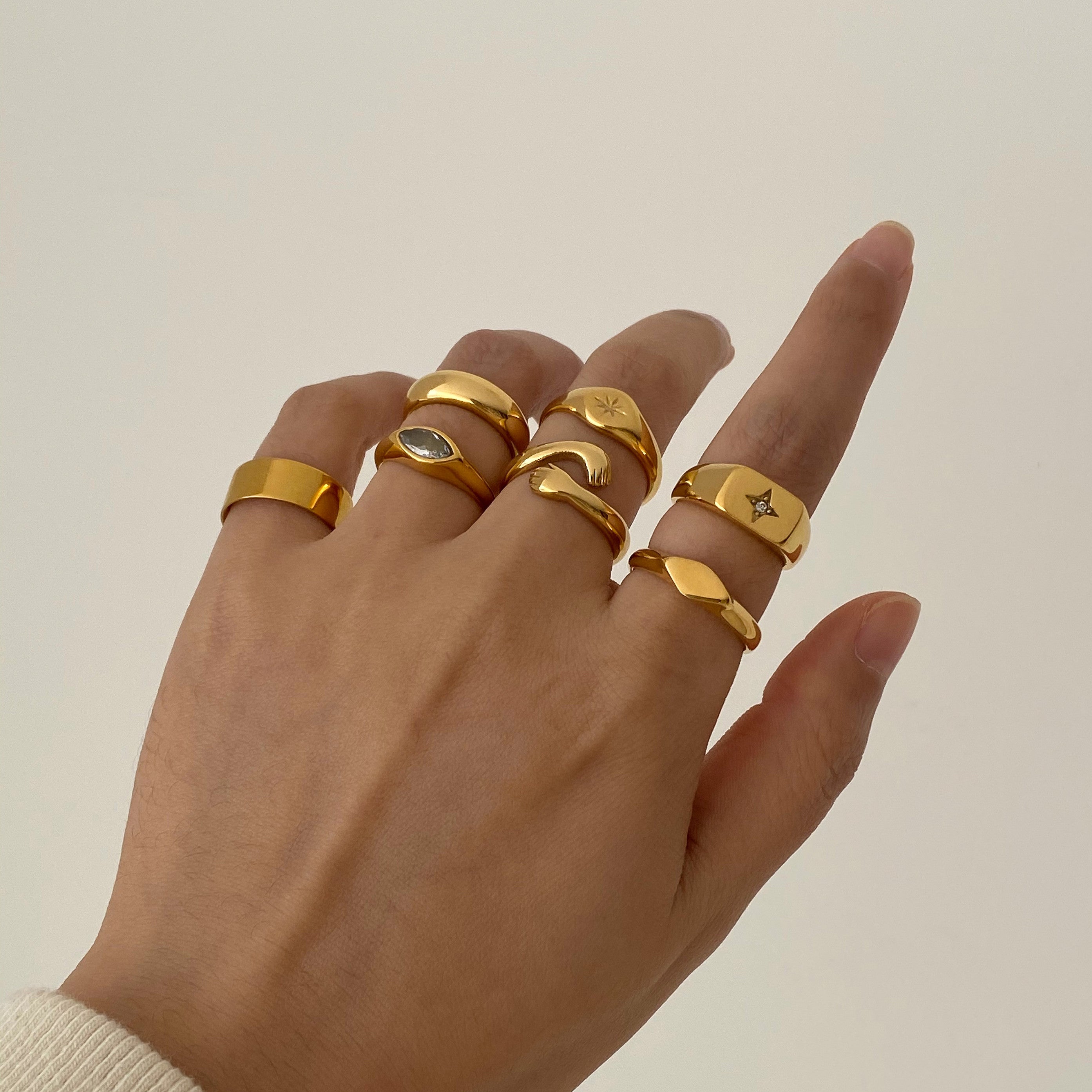 waterproof gold stackable rings