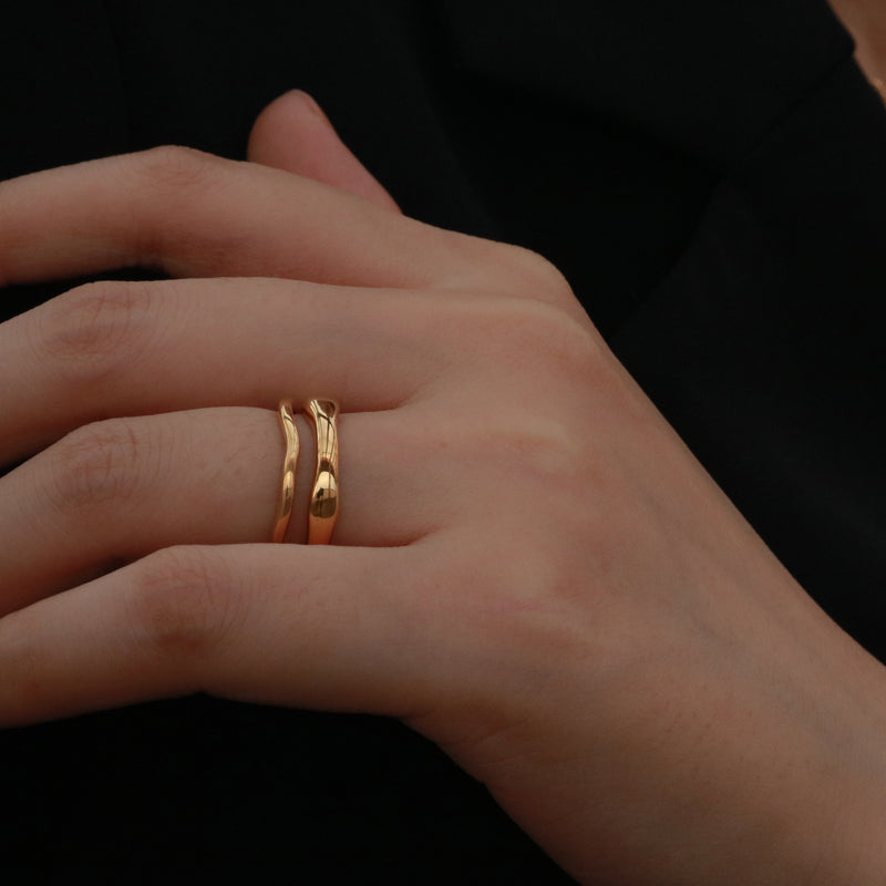 Meideya Jewelry Gold Double Band Ring Set