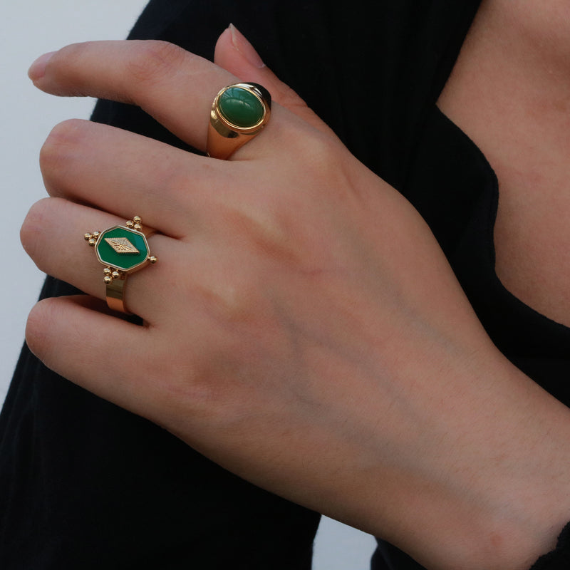 Meideya Jewelry Green gemstone rings