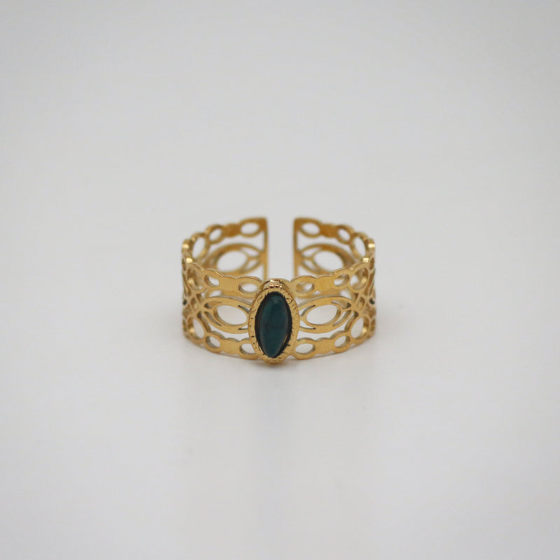 Malachite Hollow Out Ring