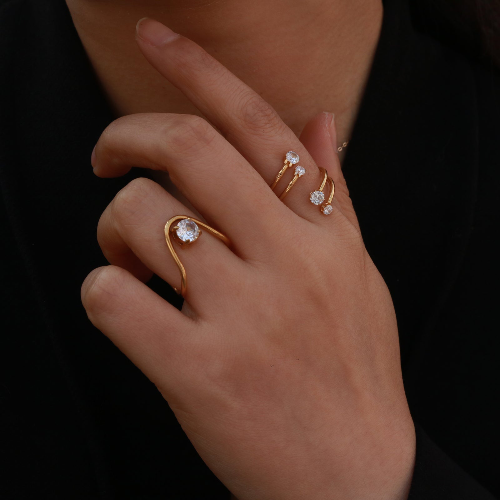 Meideya Jewelry Single Stone V Ring
