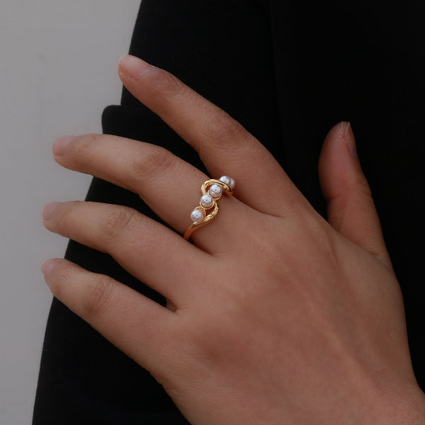 Meideya Jewelry Twisted Pearl Ring