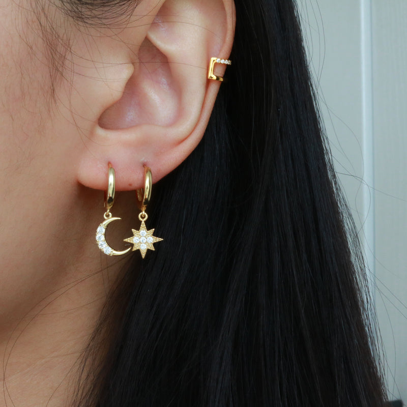 Meideya Jewerly - celestial hoop earrings