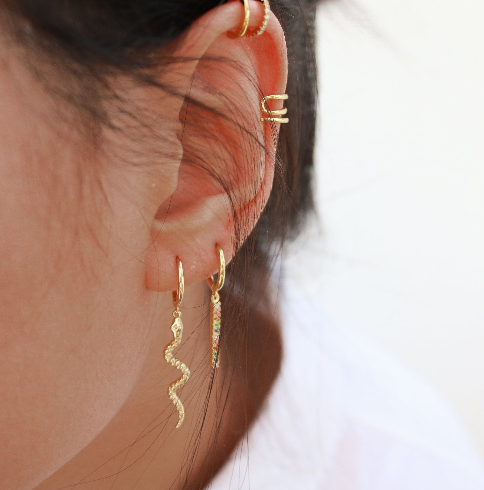Meideya Jewelry - Serpent hoop earrings