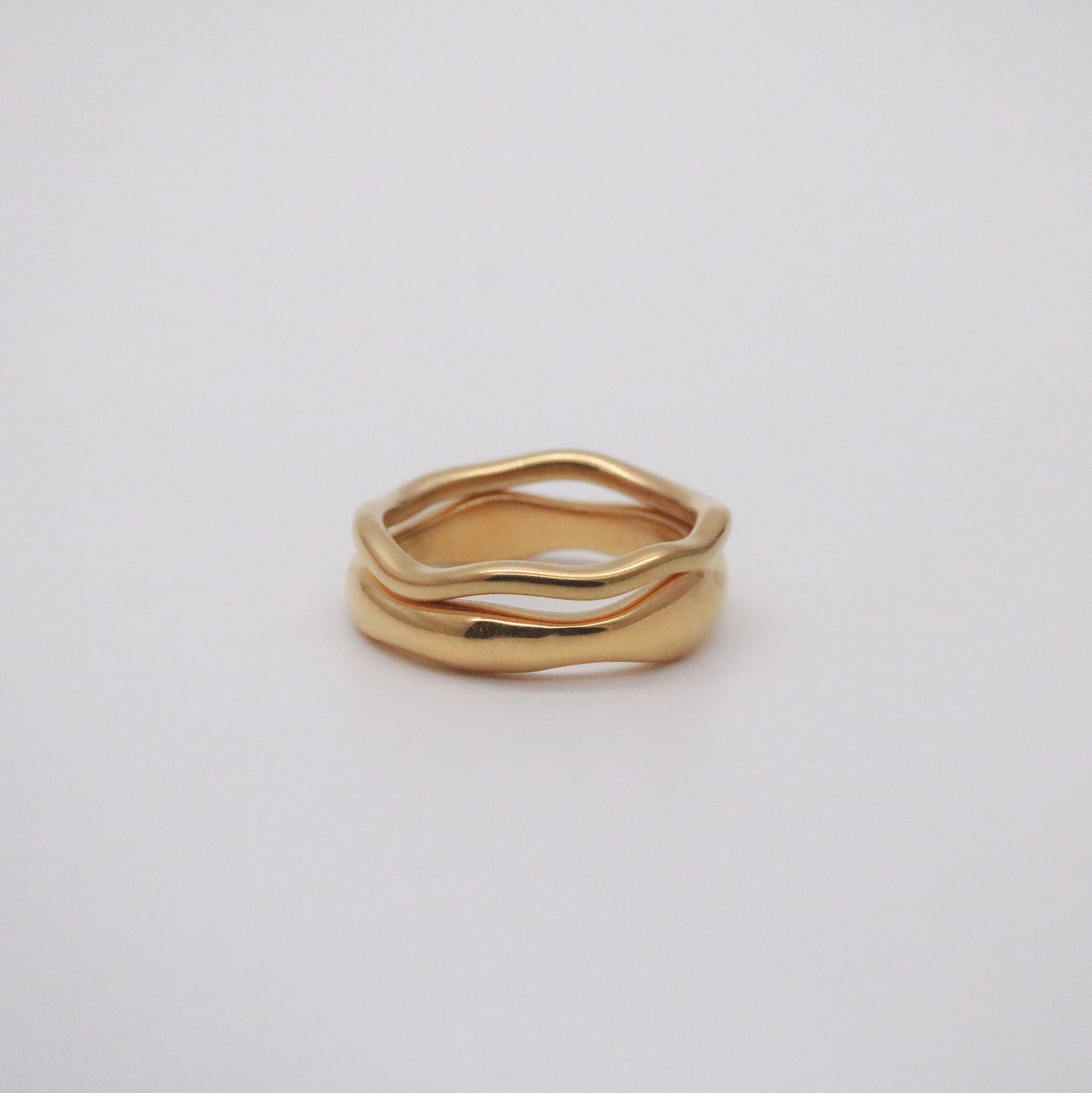 Meideya Jewelry Gold Double Band Ring set