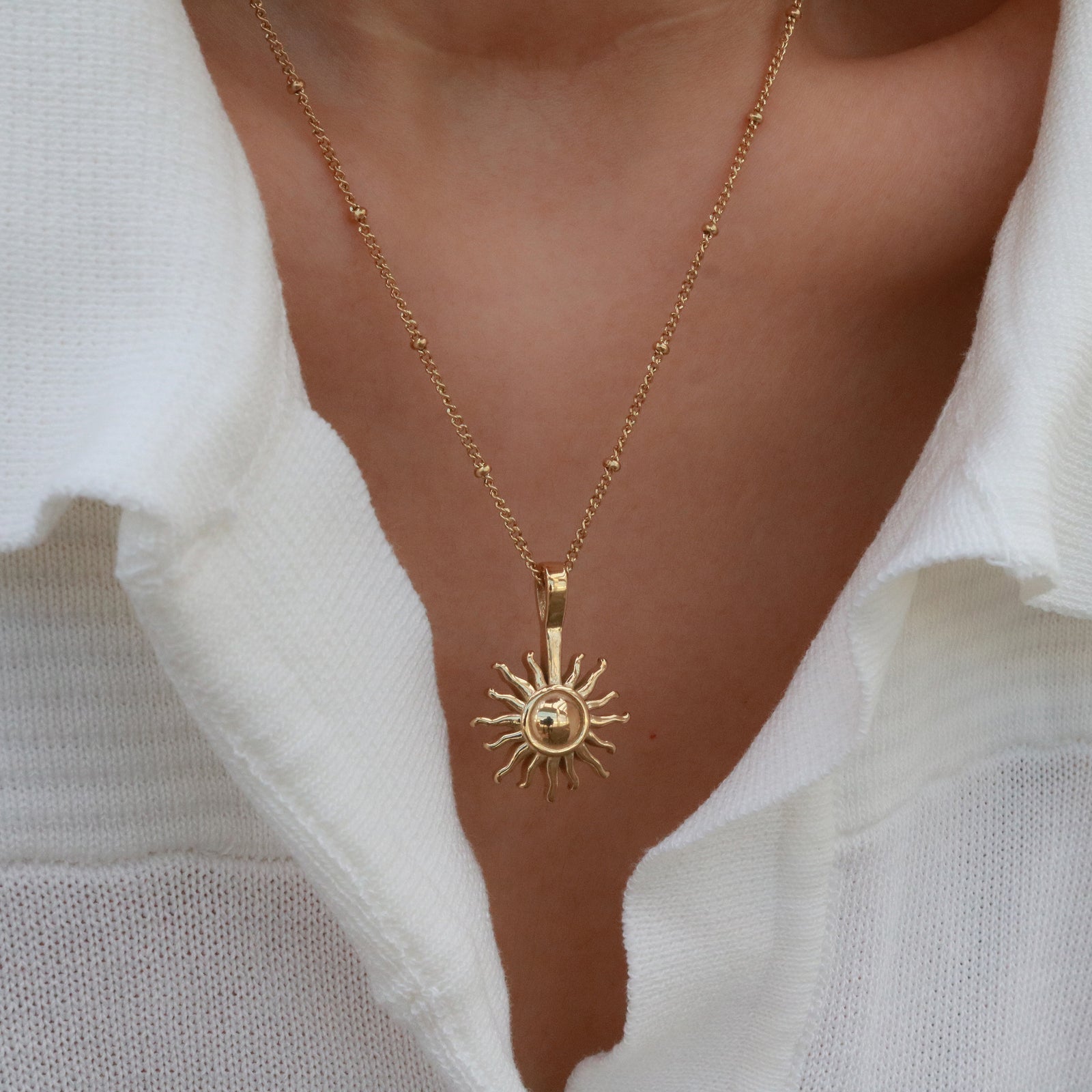gold sun pendant necklace