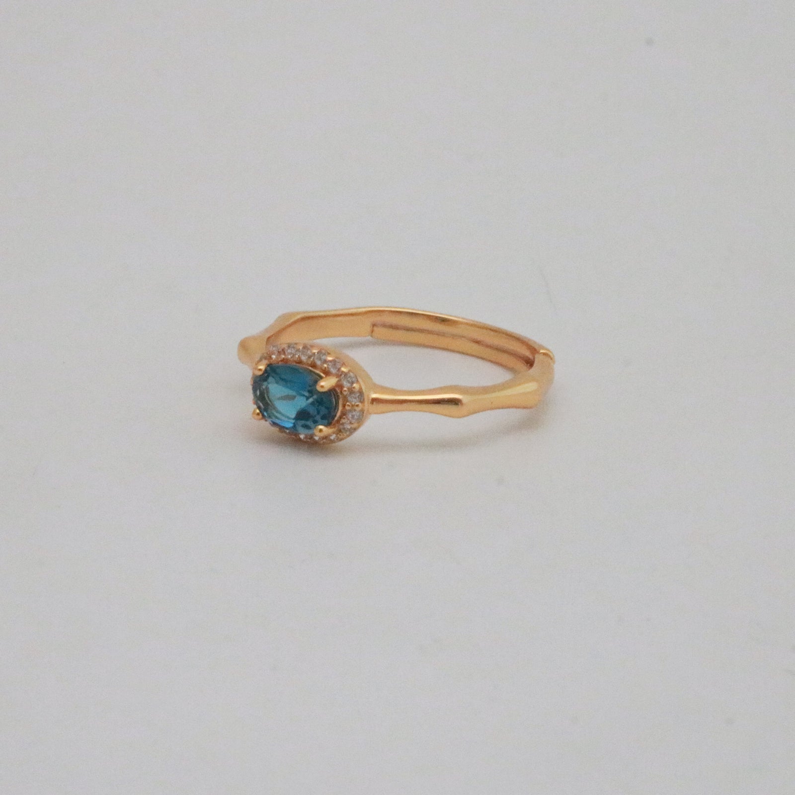 dainty sapphire ring in gold vermeil