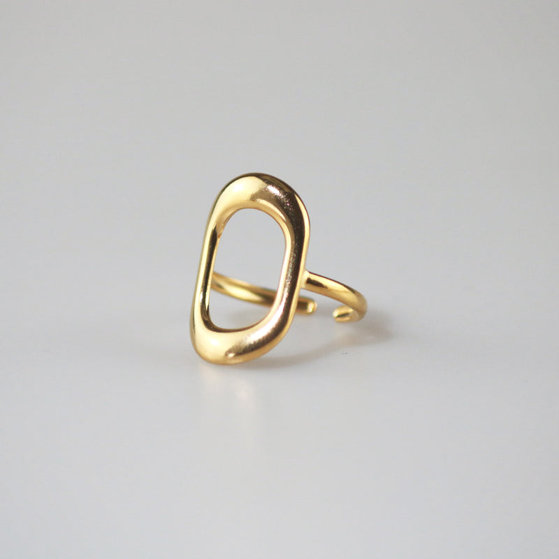 Meideya Jewelry Gold Open Oval Ring