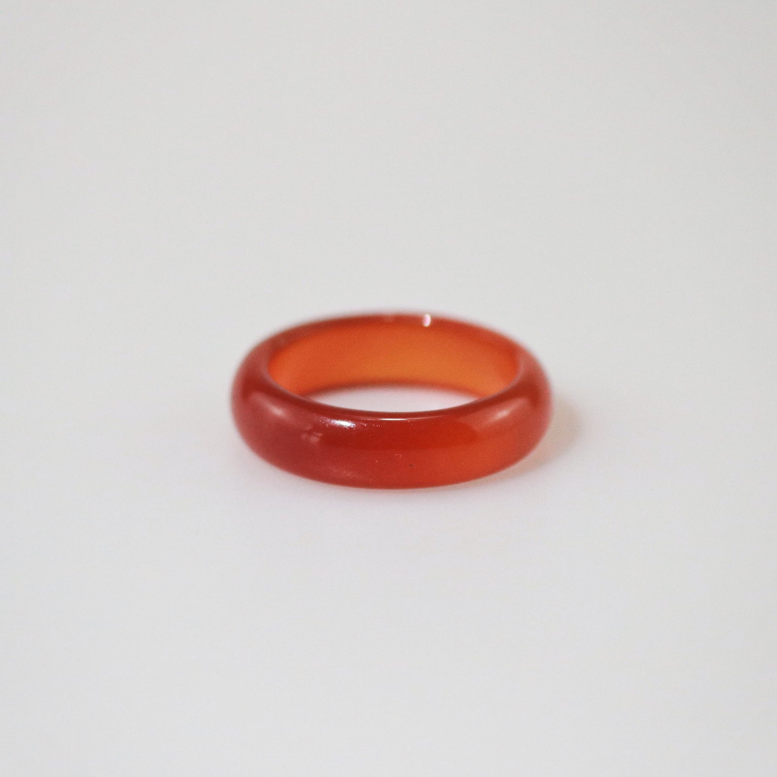 Meideya Jewelry Red Jade Gemstone Band Ring