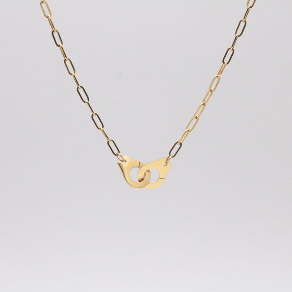 Gold handcuff necklace