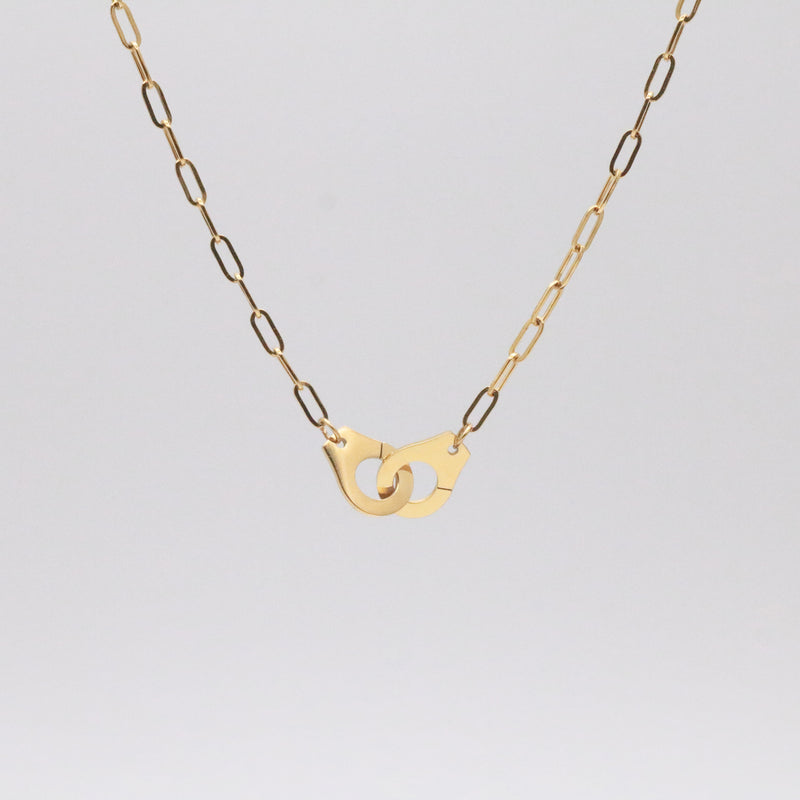 Gold handcuff necklace