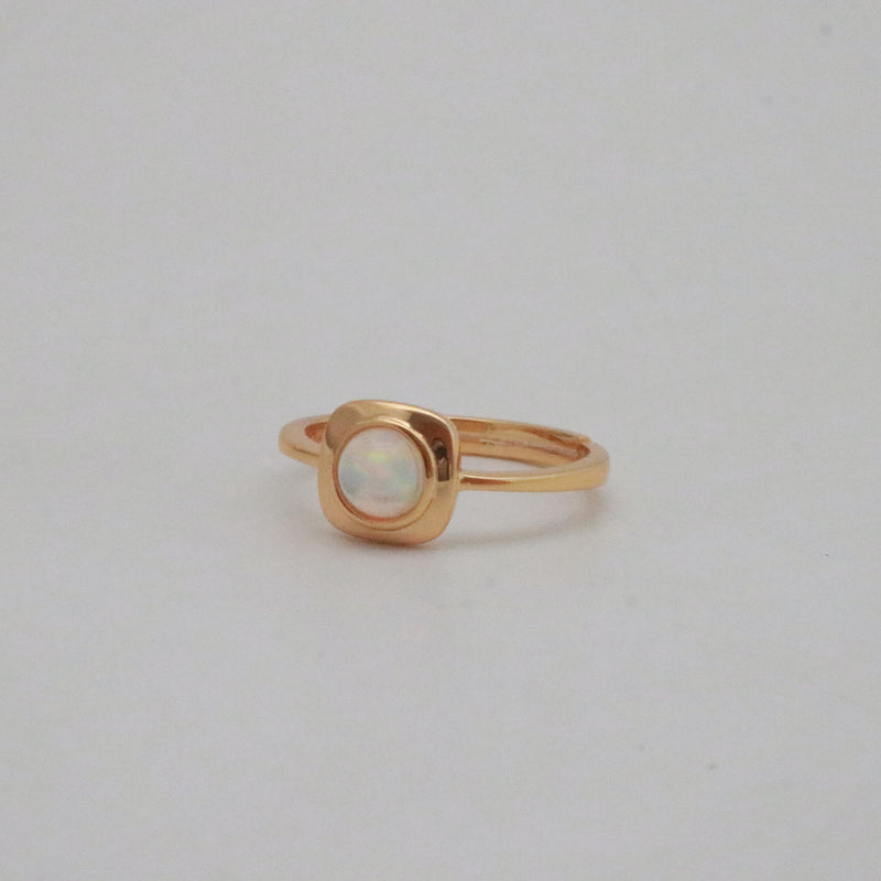 stackable opal ring in gold