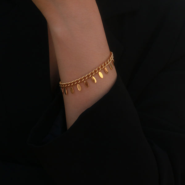 tassel chain bracelet gold