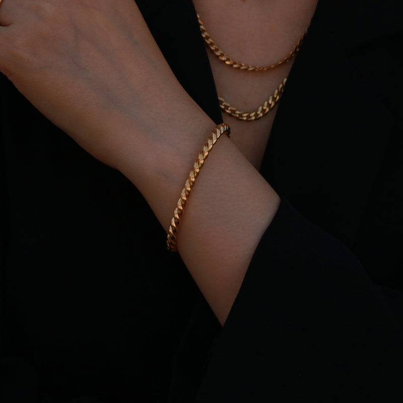 twisted cuff bracelet gold