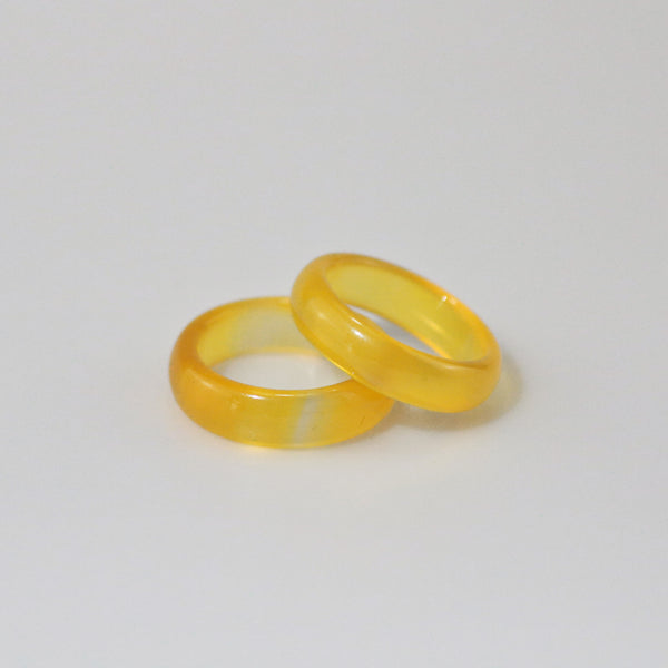 Yellow Jade Band Ring