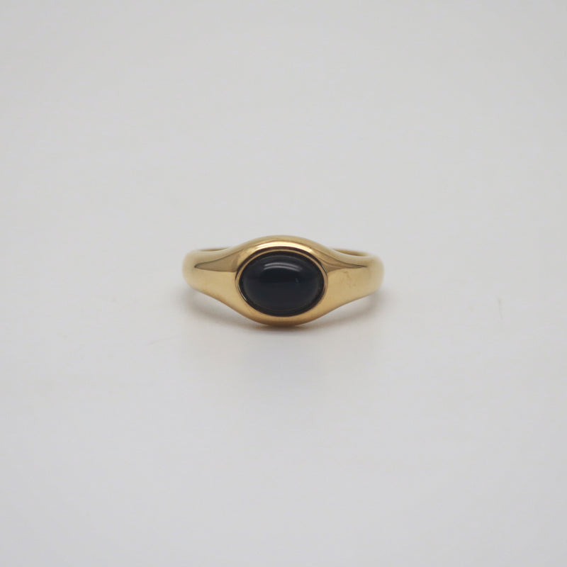 oval black onyx ring gold