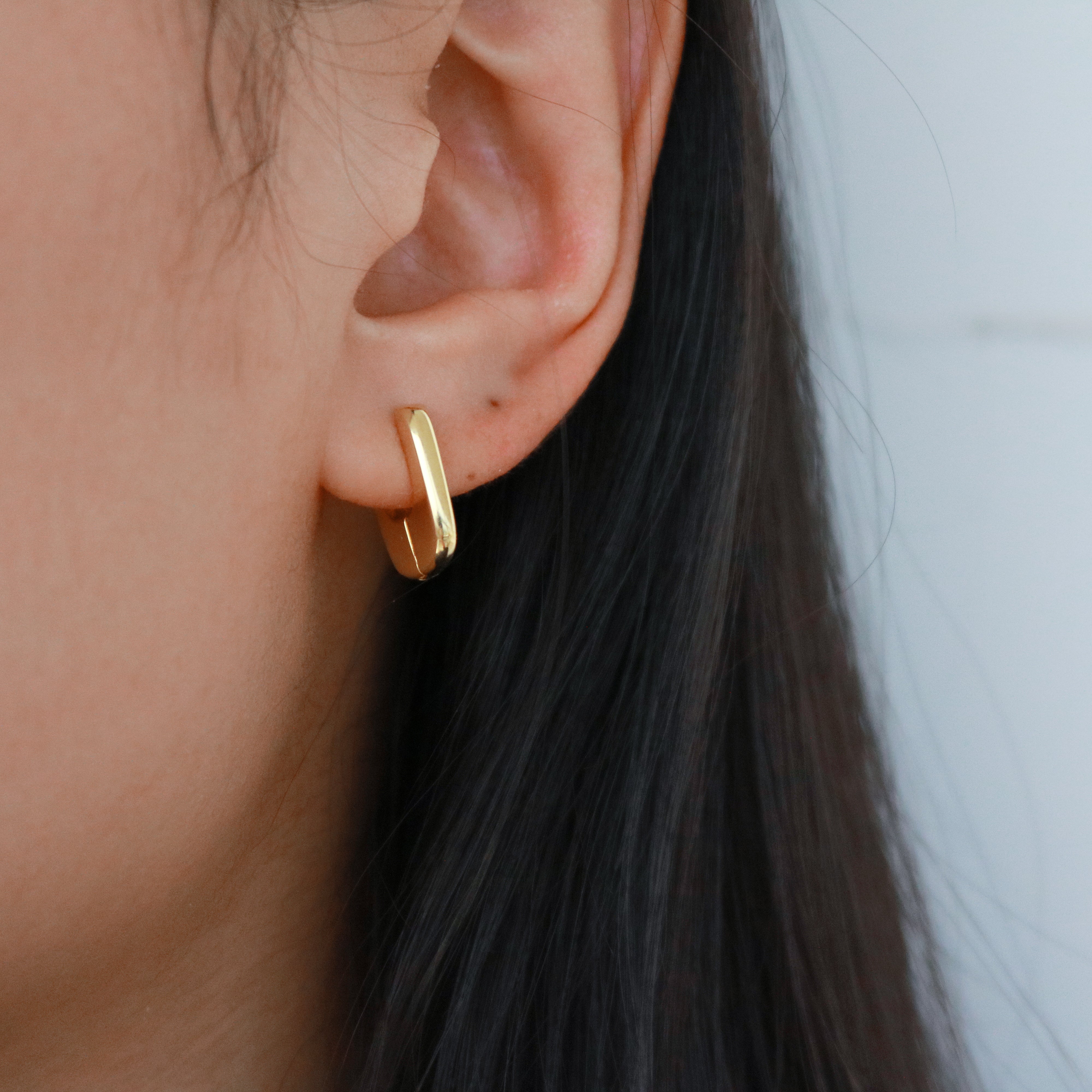 Meideya Jewelry - Gold square hoop earrings