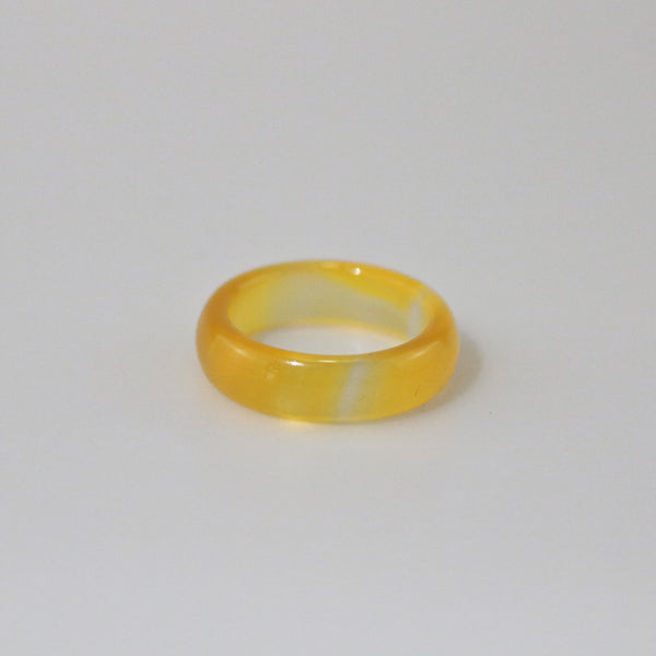 Yellow Jade Band Ring